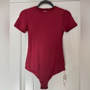 Aerie Red Short Sleeve Bodysuit. Size medium.